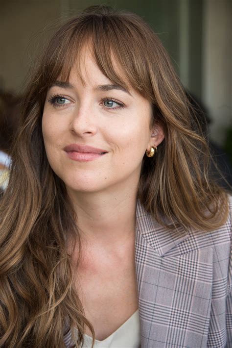 dakota johnson no bangs|dakota johnson real hair color.